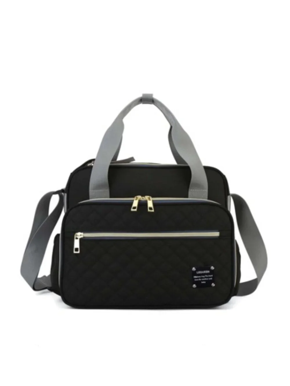 NWT LEQUEEN Black Quilted Mommy Diaper Bag